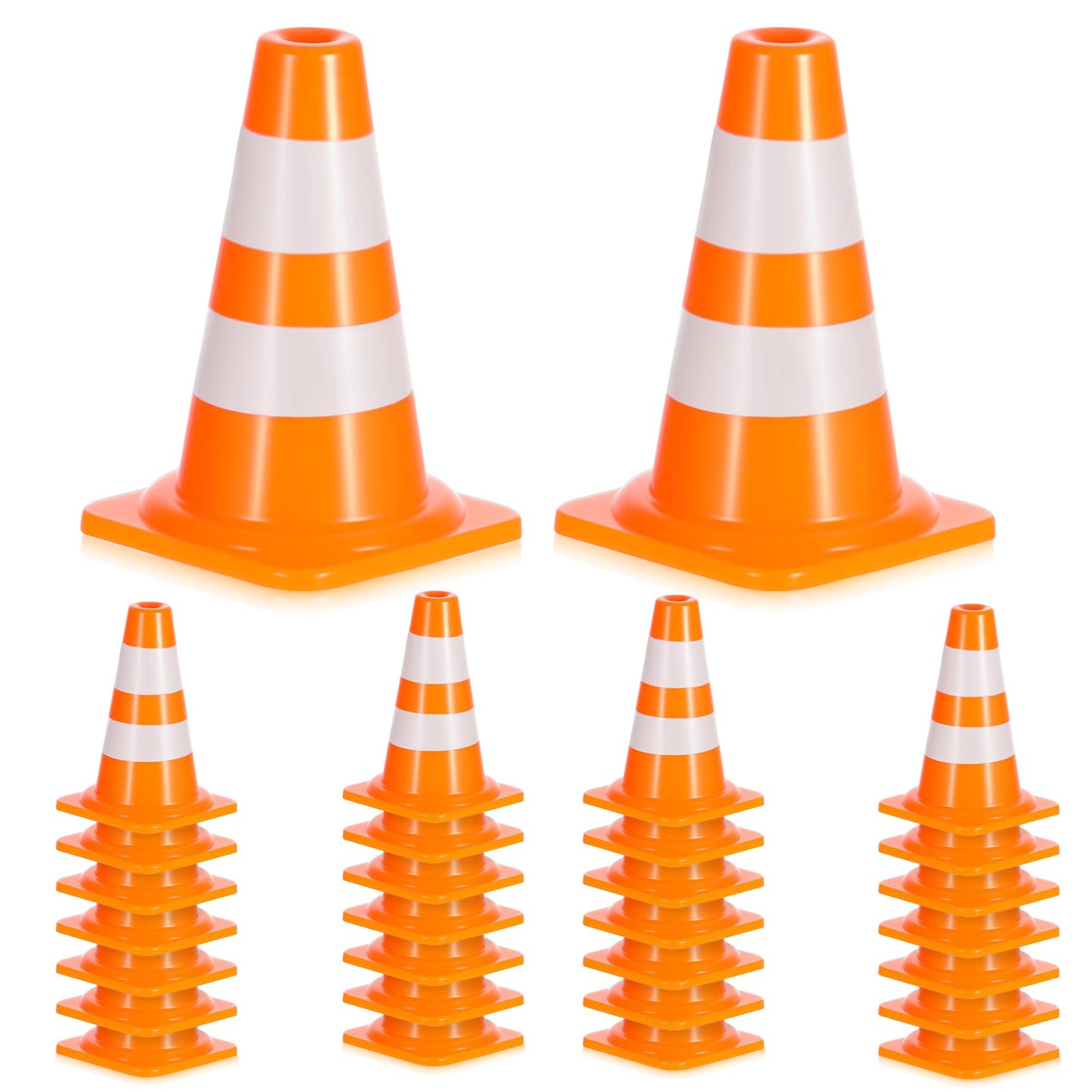 30 PCS Mini Traffic Cones, 1" Mini Orange Cones Roadblock Signs, Small Construction Cone Orange Traffic Caution Signs for Sports Training Micro Landscape Sand Table