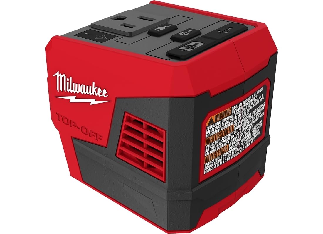 Milwaukee 2846-20 M18 18V 175W Top-Off Li-Ion Compact Inverter Power Supply