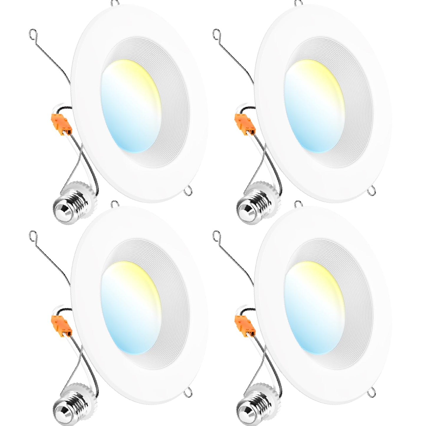 Sunco 4 Pack LED Recessed Lighting 6 Inch, Retrofit Can Lights, 965LM, 13W (75W Equivalent), Selectable CCT 2700K/3000K/3500K/4000K/5000K, Dimmable, Baffle Trim, Damp Rated UL