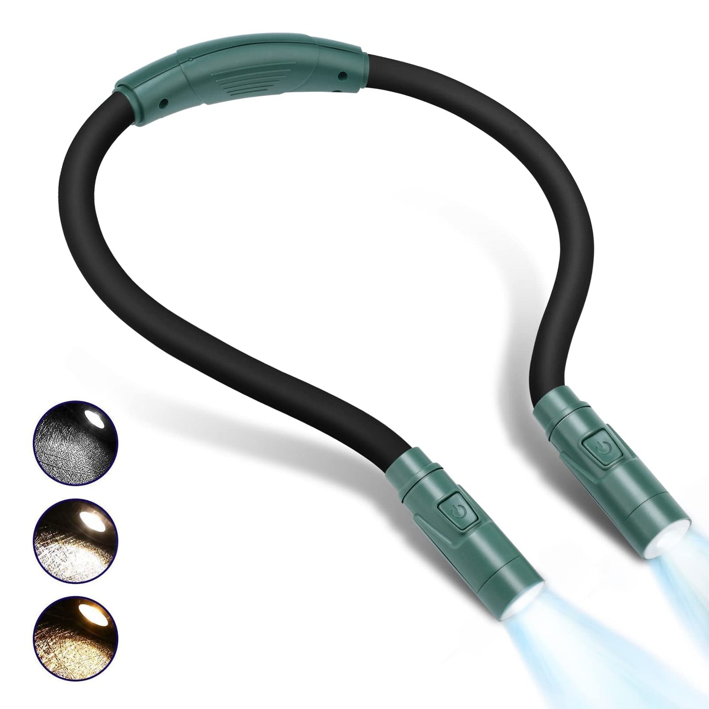 LUXJET Neck Reading Light & Book Light for Reading in Bed - Hands Free, 6 Brightness Levels, 360° Flexible Arms, 80-Hour Rechargeable - Reading, Knitting, Camping, Repairing - Gifts for Book Lovers