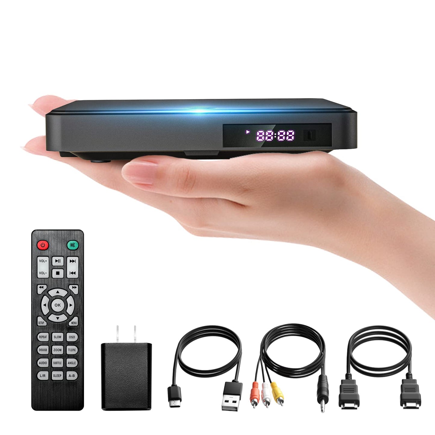 Arafuna Dvd Players For Tv Hdmi Small Dvd Player With All Region Free, 1080P Hd Mini Dvd Player For Smart Tv Support Cd/Dvd Usb/