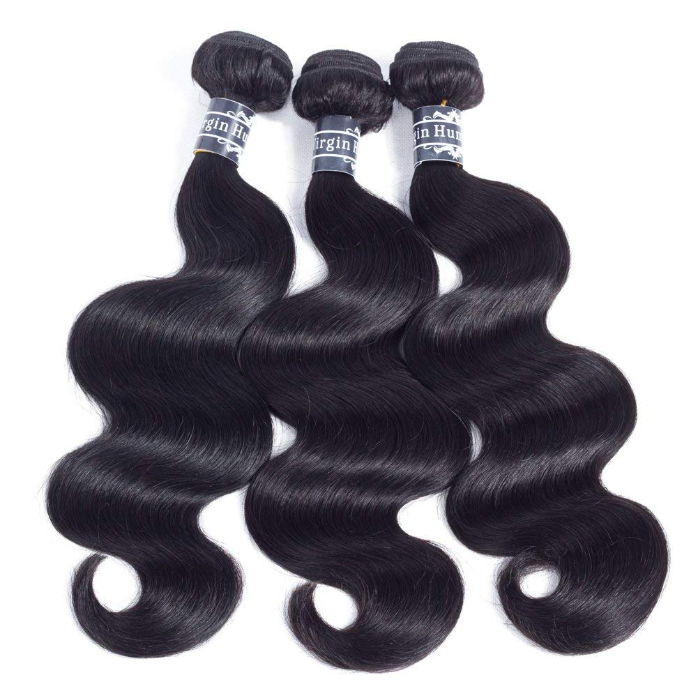 Amella Hair Ear to Ear Lace Frontal with Bundles Brazilian Body Wave Frontal(12 14 16 +10 Frontal) 8A Grade Brazilian Virgin Hum