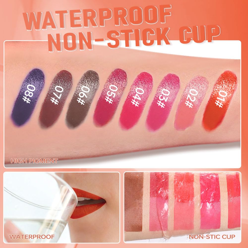 3Pcs Peel Off Lip Gloss Tattoo and Lip Oil, Lip Stain Peel Off Masque - Peel Off Lip Tint ,Long Lasting Waterproof Transfer-proo