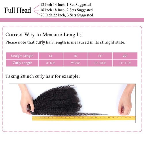 ABH AMAZINGBEAUTY HAIR Afro Coily Clip in Hair Extensions Real Human Hair 4B and 4C Double Wefts Remy Coily Clip ins for African Americans 120 Grams 7pcs 17 Clips, #1B Natural Black 16 Inch