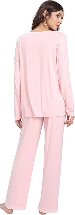 GYS Viscose from Bamboo Women's Pajama Sets Super Soft Long Sleeve Sleepwear Comfy Winter Pjs Sets S-4X