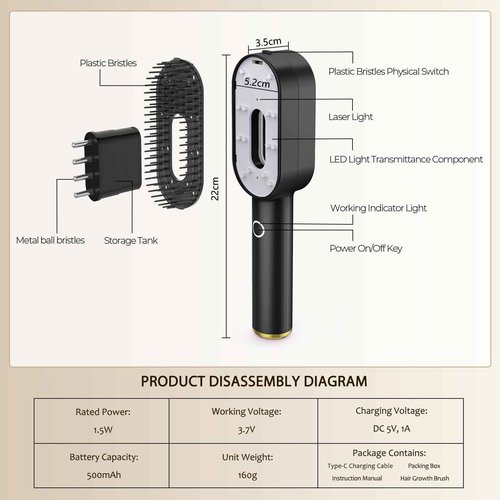 Laser Therapy Hair Growth Comb - Handheld Growth Comb, Promote Growth