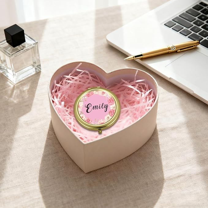 Eunigem Personalized Compact Mirror for Women-Custom Mirror Gifts for Bridesmaid,Wedding,Birthday,Mom,Friend,Wife,Christian