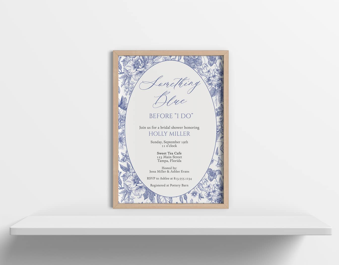 Something Blue Before I Do Bridal Shower Invitations Customized Invites 5x7 With Envelopes (12 count)