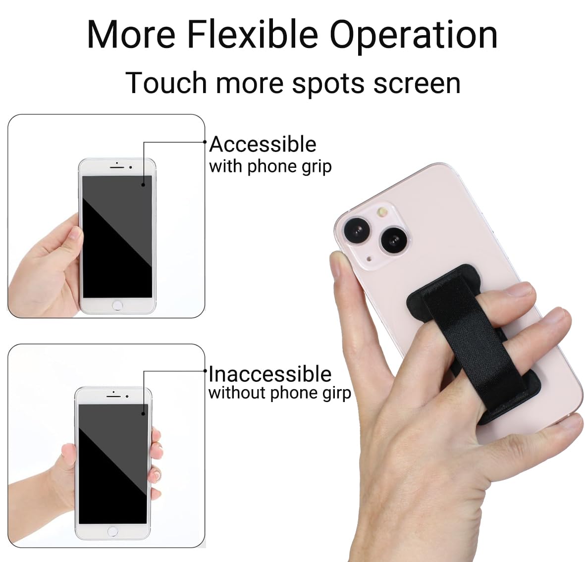 Wuoji Phone Grip Holder For Hand, Universal Finger Strap Phone Holder, Finger Selfie Grip Compatible With Most Smartphones (Gary