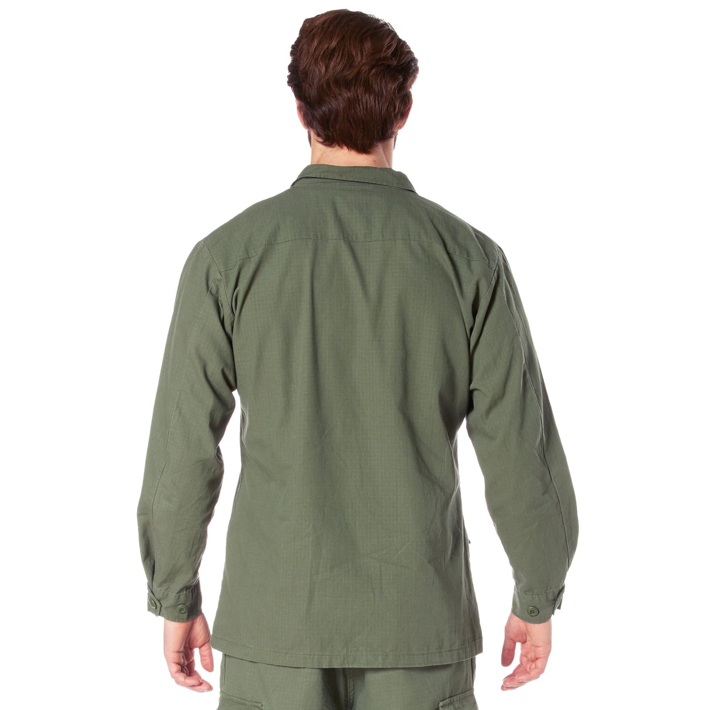 Rothco Vintage Vietnam Fatigue Shirt – Comfortable Lightweight Cargo Utility Shacket, Olive Drab, XS