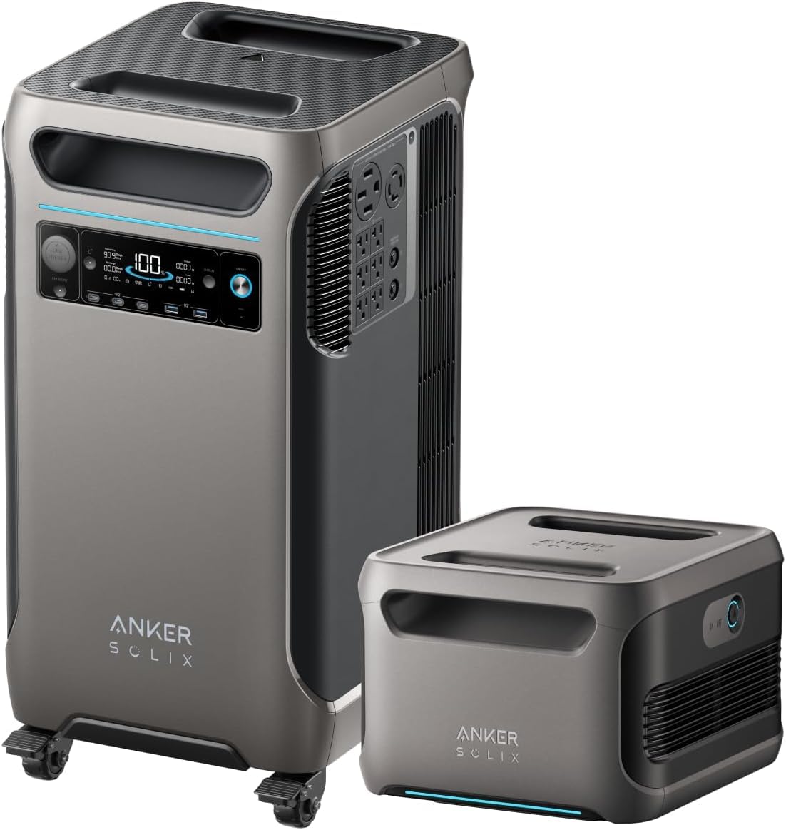 Anker Solix F3800 Portable Power Station And Bp3800 Expansion Battery, 7.68Kwh Lifepo4 Batteries, 6000W Ac Output, Solar Generat