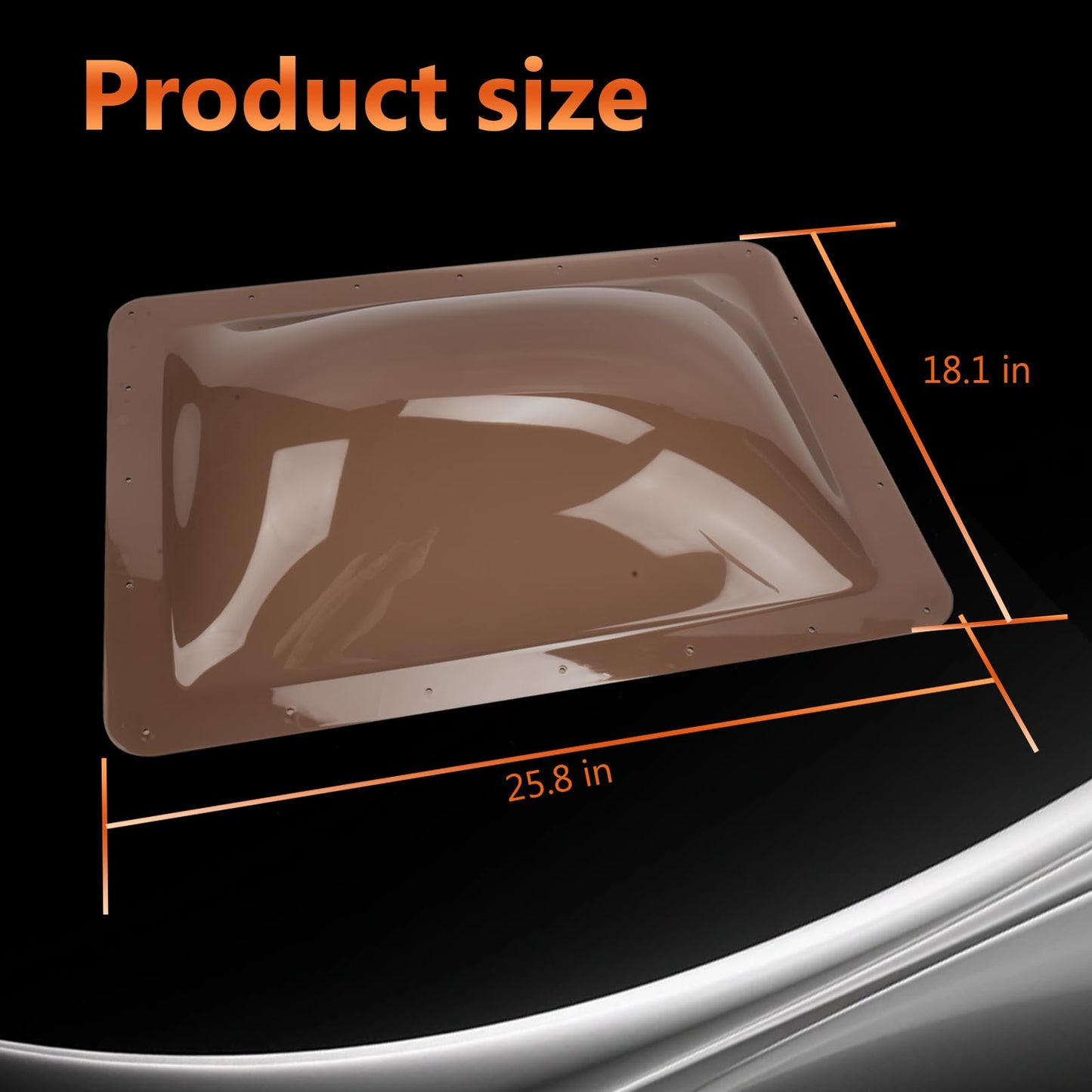 GOMADEIT RV Skylight Replacement | 18" x 26" Camper Skylight | RV Shower Skylight Replacement | Fit Standard 14" x 22" Openings | Smoke Gray