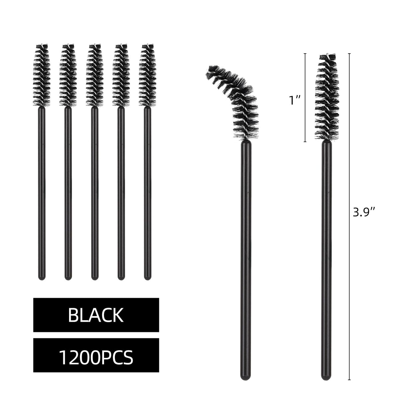 Tbestmax 1200 Disposable Mascara Wands, Spoolies Brush for Eyelash Extensions, Spooly Eyelash Eyebrow Brushes Lash Wand Applicat