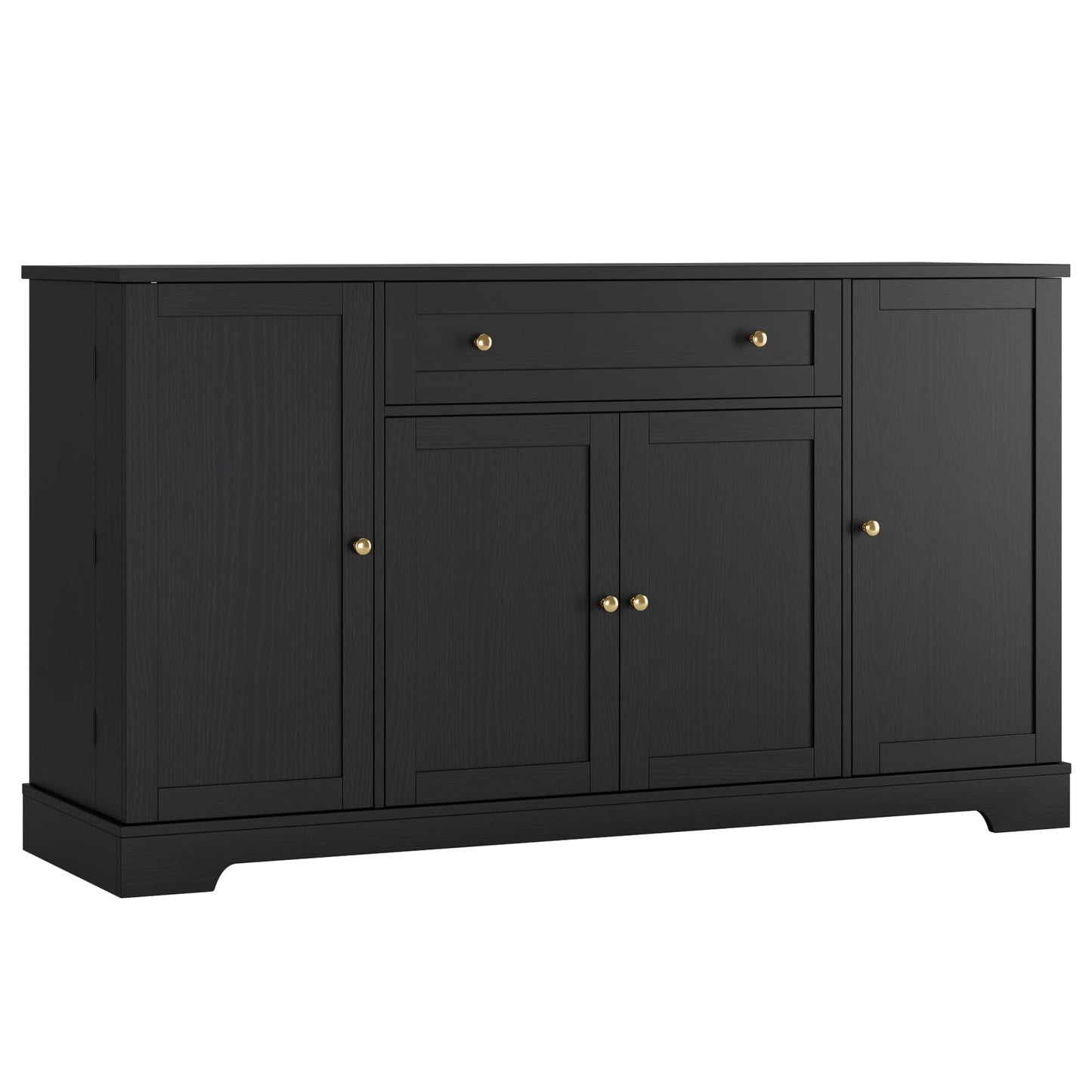 HITHOS 54" Buffet Cabinet with Storage, Modern Kitchen Buffet Sideboard with Drawer, Wood Coffee Bar with Adjustable Shelves, Kitchen Storage Cabinet for Living Room, Black