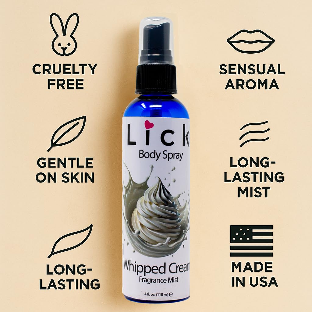 LICK Whipped Cream Scented Body Spray - Sweet and Airy Fragrance Mist - 4 fl oz