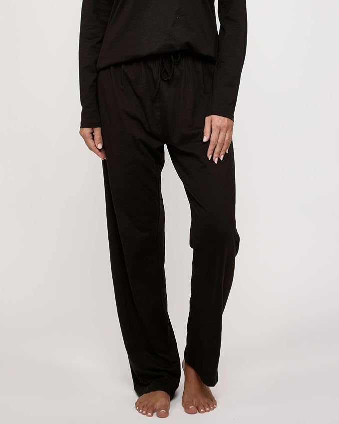 Real Essentials 2 Pack Women's Soft Cotton Long Sleeve Pajama Set with Pants - Lounge Sets for Women (Available In Plus)