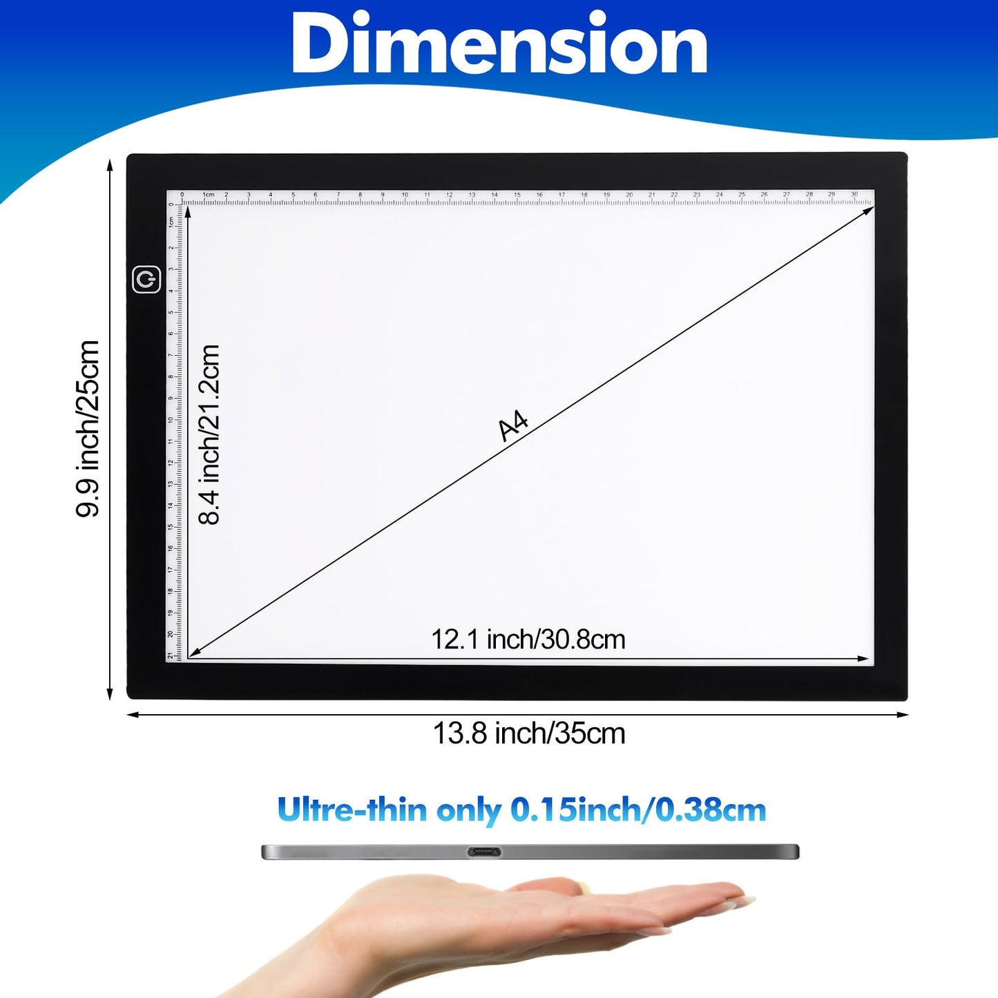 Dorhui A4 Light Pad For Weeding Vinyl, Led Copy Board Light Tracing Box Ultra-Thin Adjustable Usb Power For Vinyl Weeding Tools,