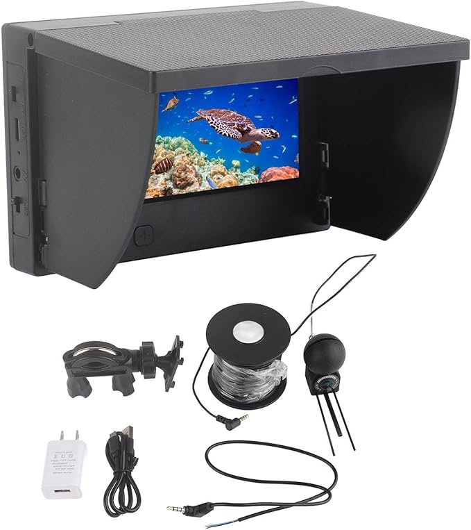 Fishing Camera Video DVR Recording Fish Finder, 4.3 inch LCD Monitor, 190 Degree Rotating View, IP67 Underwater Fishing Ca...