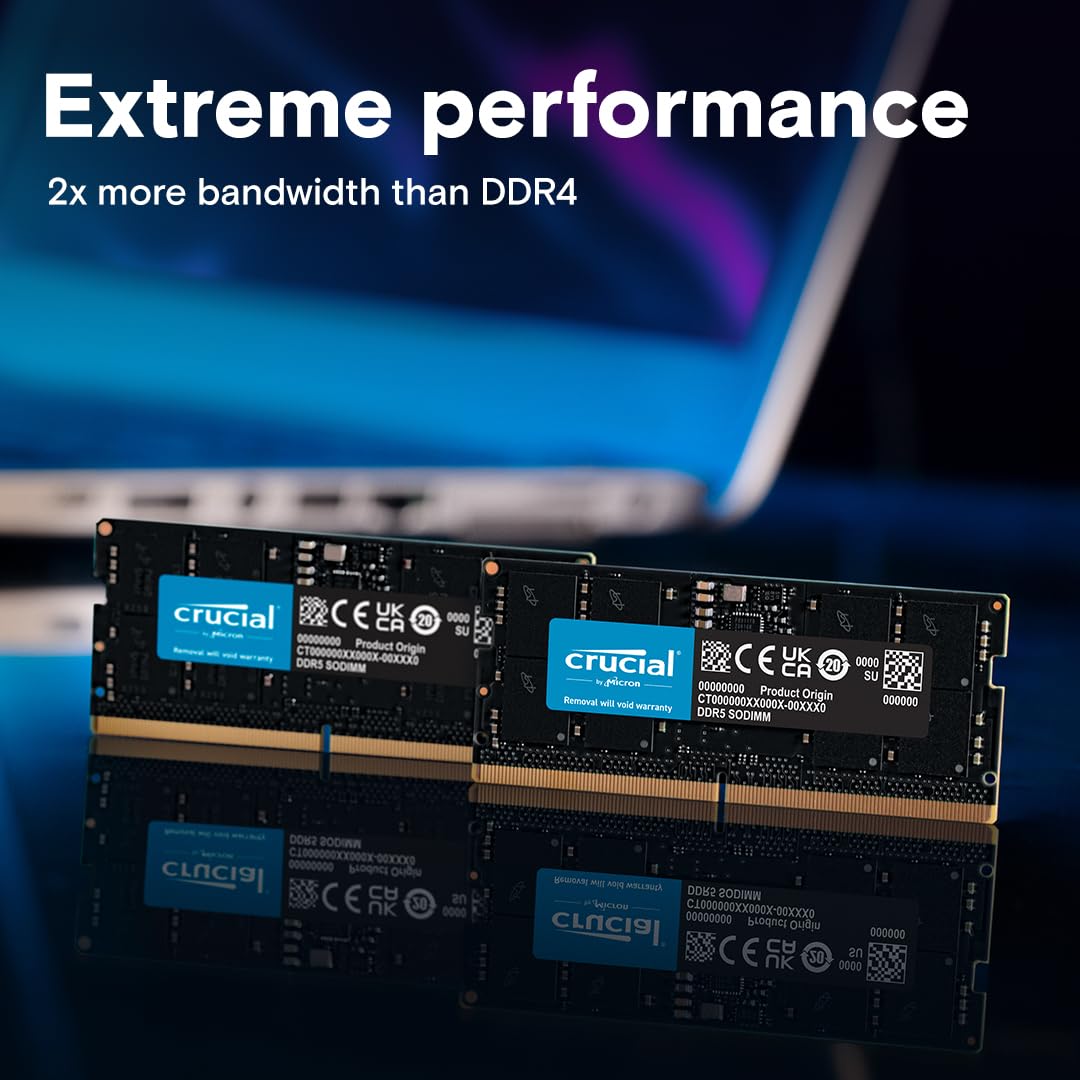 Crucial 16Gb Ddr5 Ram, 5600Mhz (Or 5200Mhz Or 4800Mhz) Laptop Memory, Sodimm 262-Pin, Compatible With 13Th Gen Intel Core And Am
