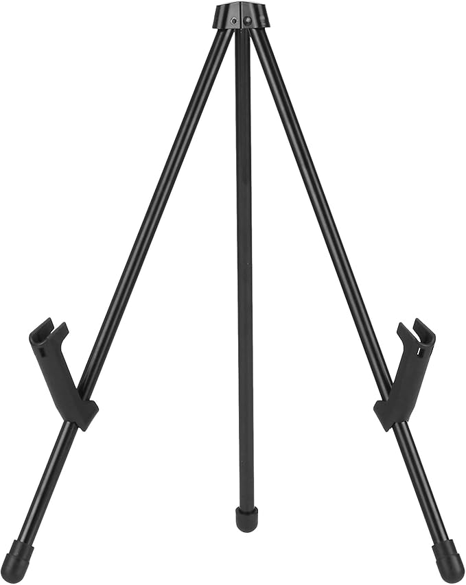 Amazon Basics Tabletop Instant Easel, Black Steel Table Top Easels for Display, Adjustable & Portable Tripod for Painting...