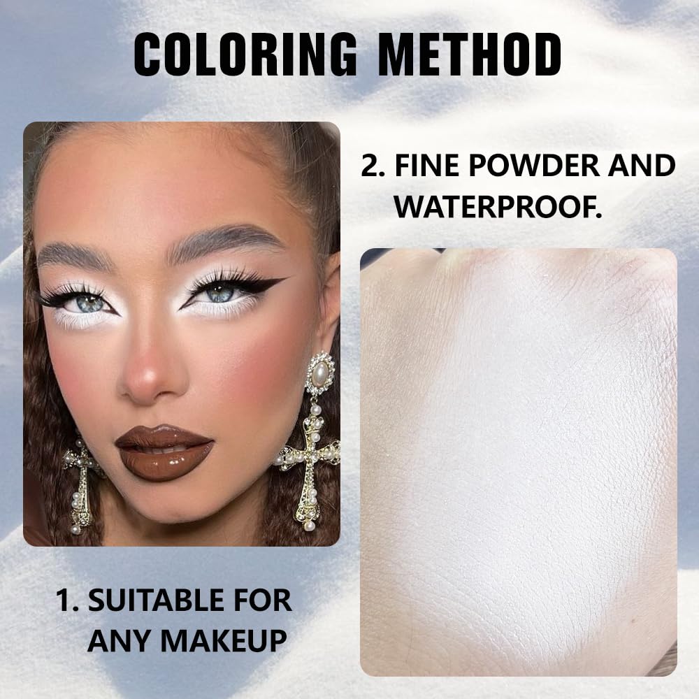 HHLTOH Buildable Matte Eyeshadow Makeup Palette Single - White Shades | Creamy Pressed Powder for Easy Blending | Mini Travel Pa