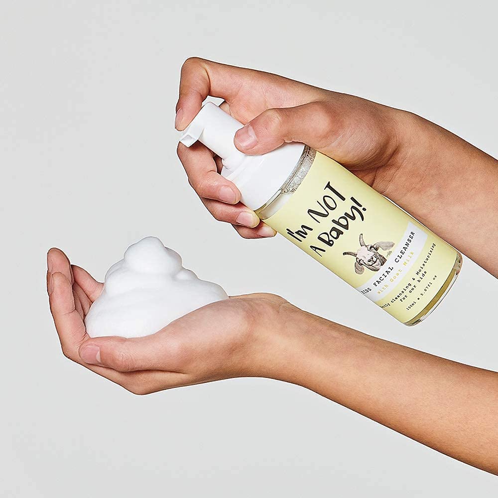 I'm NOT A Baby! Kids Face Wash Facial Cleanser - Gentle Goat Milk Formula for Sensitive Skin, Deep Hydration, Tear-Free, Hypoall
