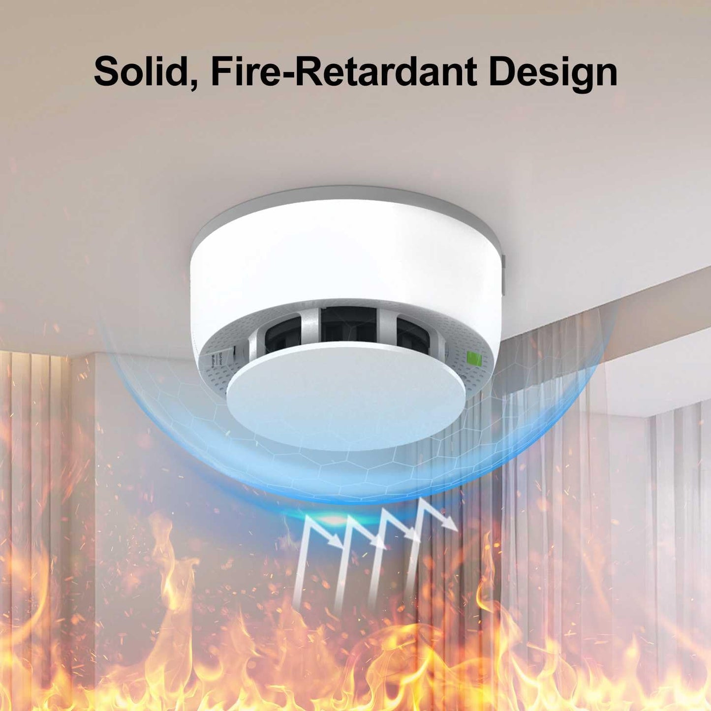 WeGoIOT Independent Smoke Detector, 10-Year Battery Smoke Fire Alarm with Photoelectric Sensor, LED Indicator & Silence Button JTY-GW-YB010(1 Pack)