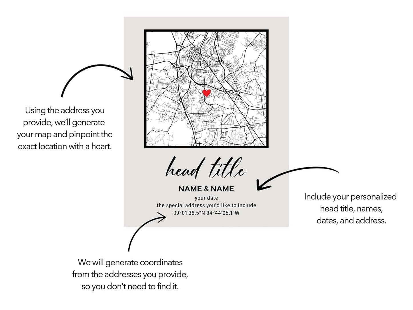 The Night We Met Custom Plaque - Couple Location Gift Personalized Map for Girlfriend Keepsake (Custom Map - Style 2)