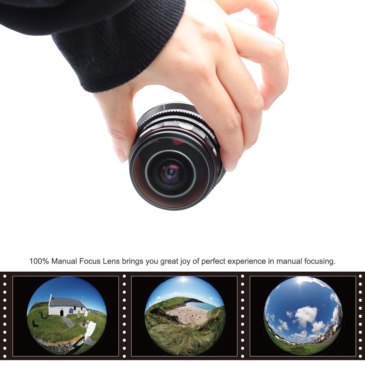 MEKE MK-3.5mm f2.8 Ultra Wide Circular Fisheye Lens for Olympus Panasonic Lumix MFT Micro 4/3 Mount Mirrorless