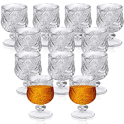 1.75 oz Shot Glasses Set Fancy Cute Shot Glasses Cordial Crystal Shot Glassware Clear Embossed Glass Snifters Drinkware fo...
