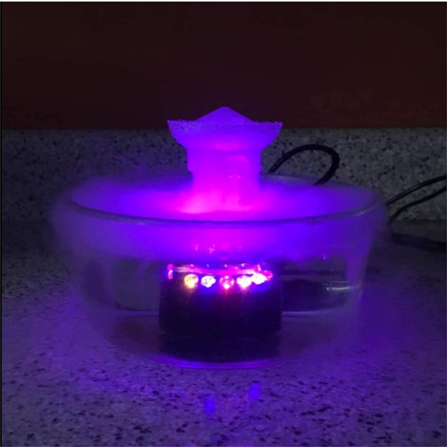 Skrmisda Mist Maker, 12 LED Mister Forgger with Splash Guard Pond Fog Machine, Large Capacity of Mist for Holiday Decor