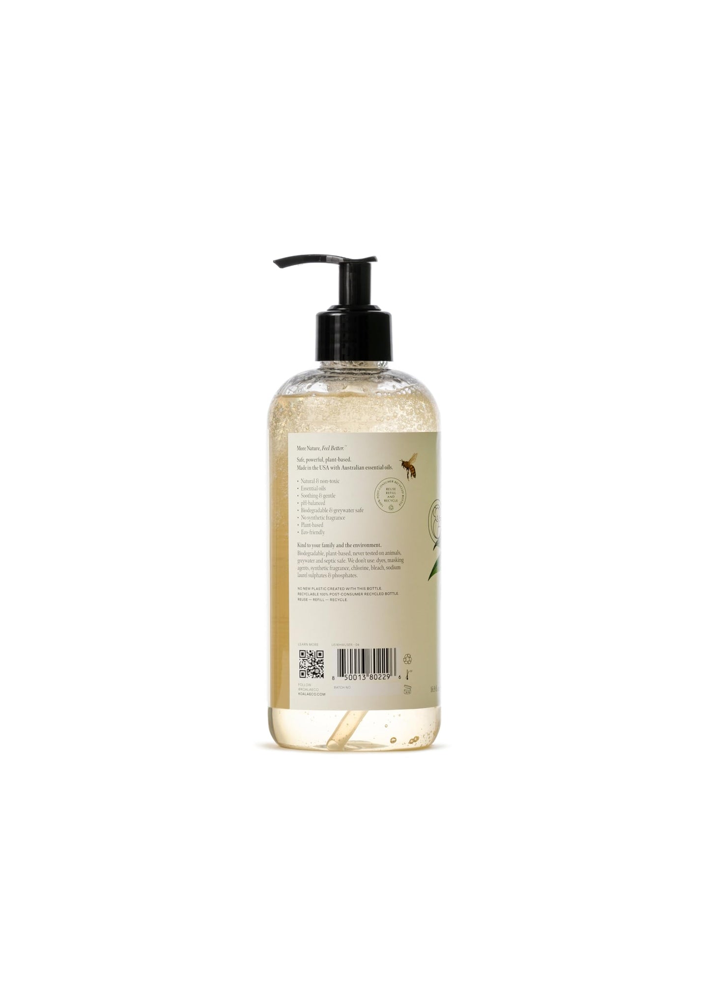 Koala Eco Natural Hand Wash- Plant-Based, Eco-Friendly - with Australian Lemon Scented Eucalyptus & Rosemary Essential Oil - 16