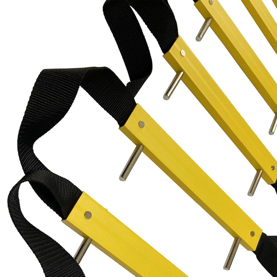 ISOP Fire Rescue Ladder 2 Story 13 Foot with Mounting Anchors | Retractable Ladder for 2 Story Homes | Compact & Portable | Hanging Rope Ladders Suitable for Balcony & Windows Escape - Certified