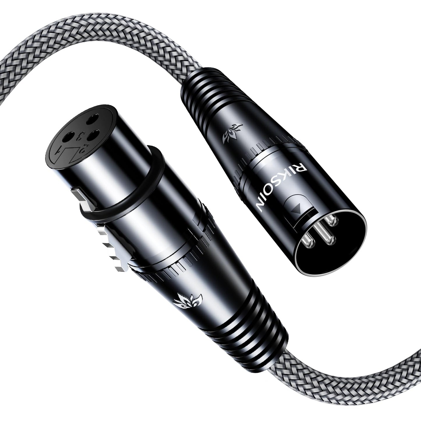 Riksoin Xlr Microphone Cable, 10Ft/3M Oxygen-Free Copper Male To Female 3-Pin Balanced Xlr Mic Cables, Nylon Braided Shielded Xl