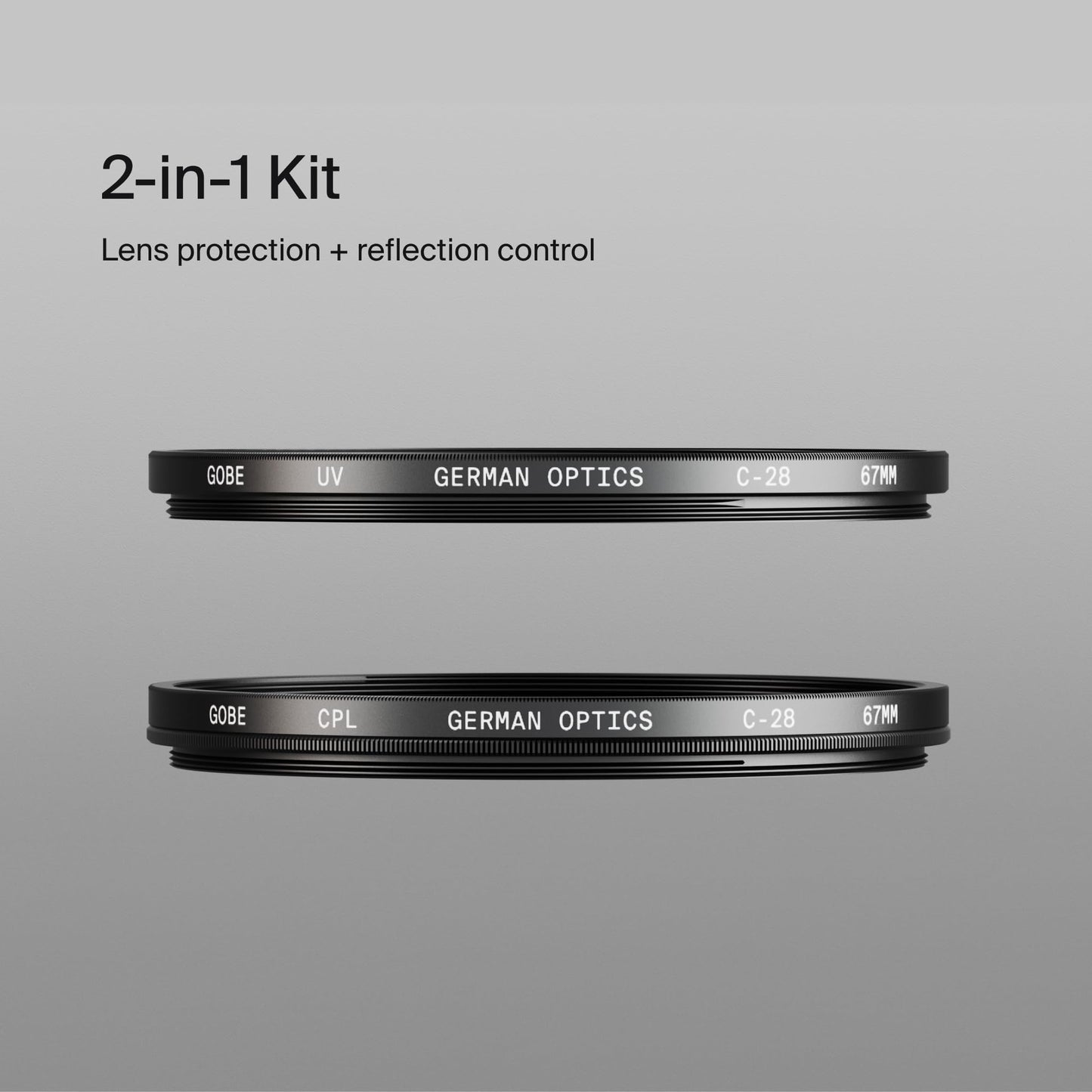 Gobe 58Mm Uv + Circular Polarizing (Cpl) Lens Filter Kit (Pro)