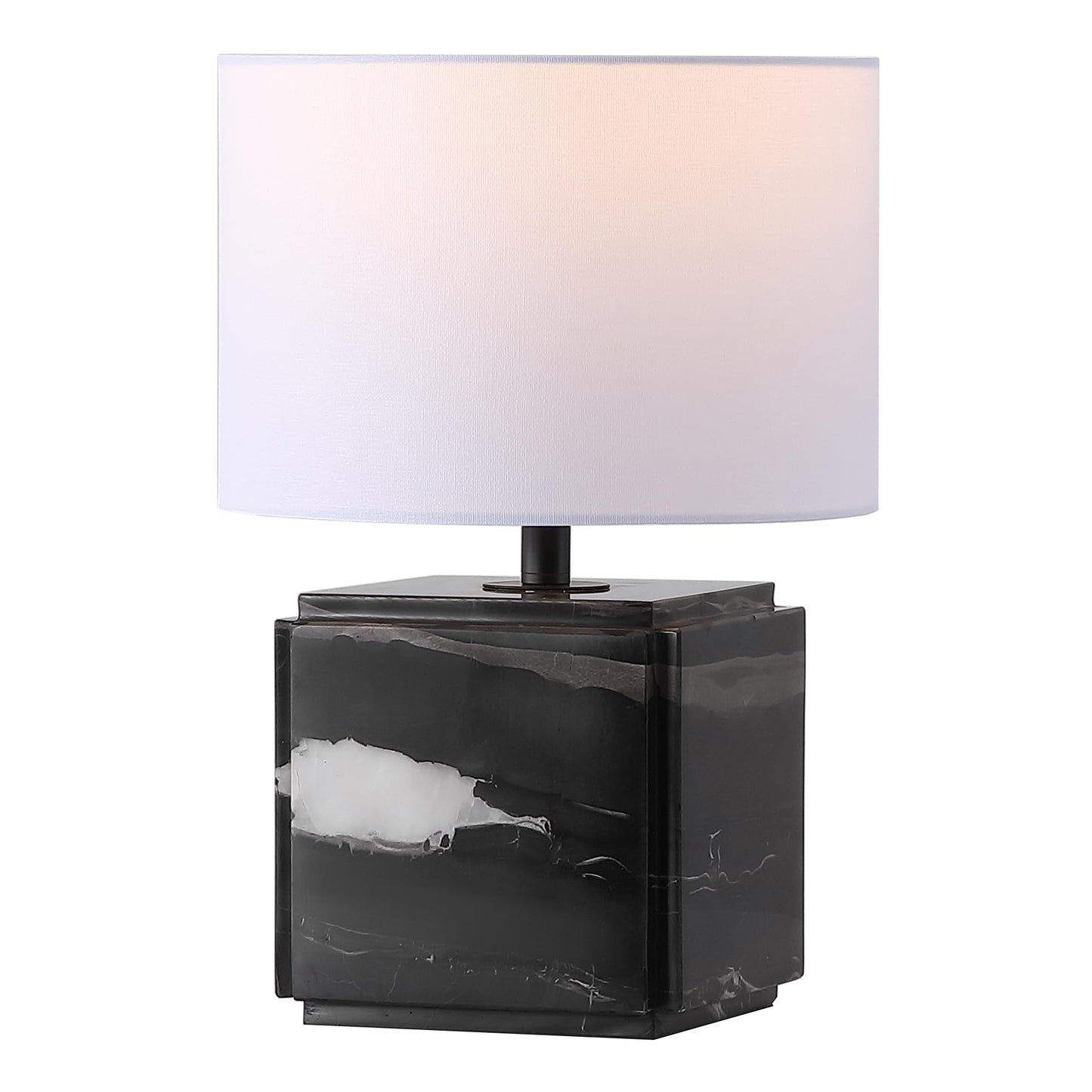 SAFAVIEH Couture Lighting Collection Zahra Black/White Marble 15-inch Dimmable Table Lamp for Bedroom Living Room Home Office Desk Nightstand (LED Bulb Included)