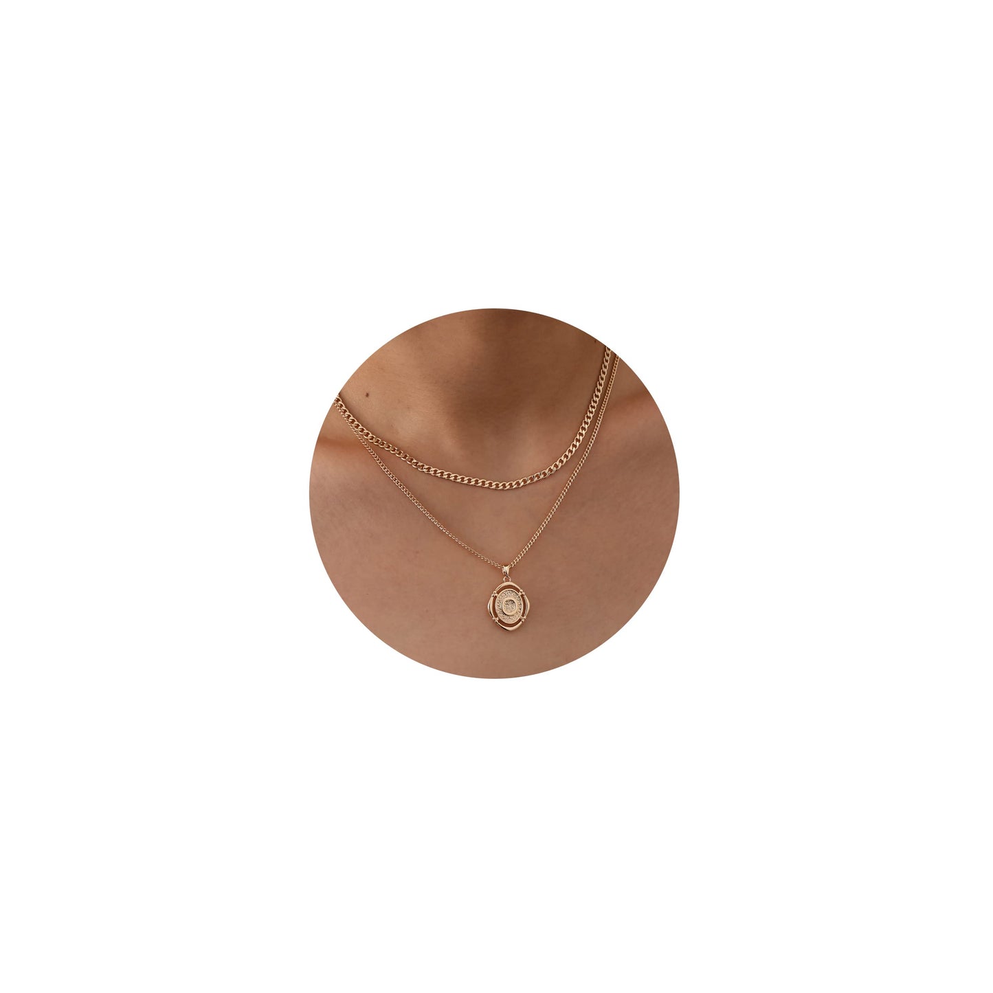 Ascona O Initial Layered Necklaces for Women, Dainty Simple Trendy Gold Plated Multi Layered Layering Letter Alphabet Pendant Ch