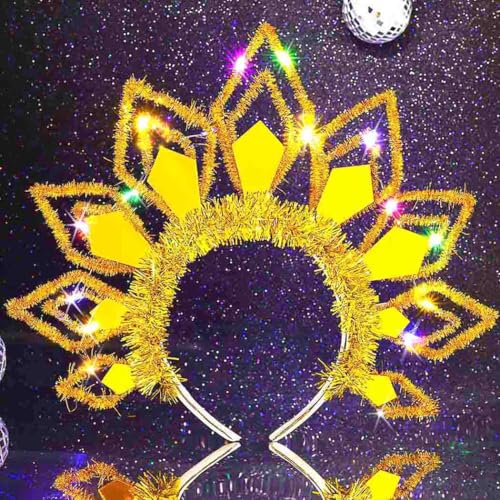 Zoestar St. Patrick's Day LED Headband Glow Rave Headbands Irish Party Light Up Crown Hair Accessories for Women