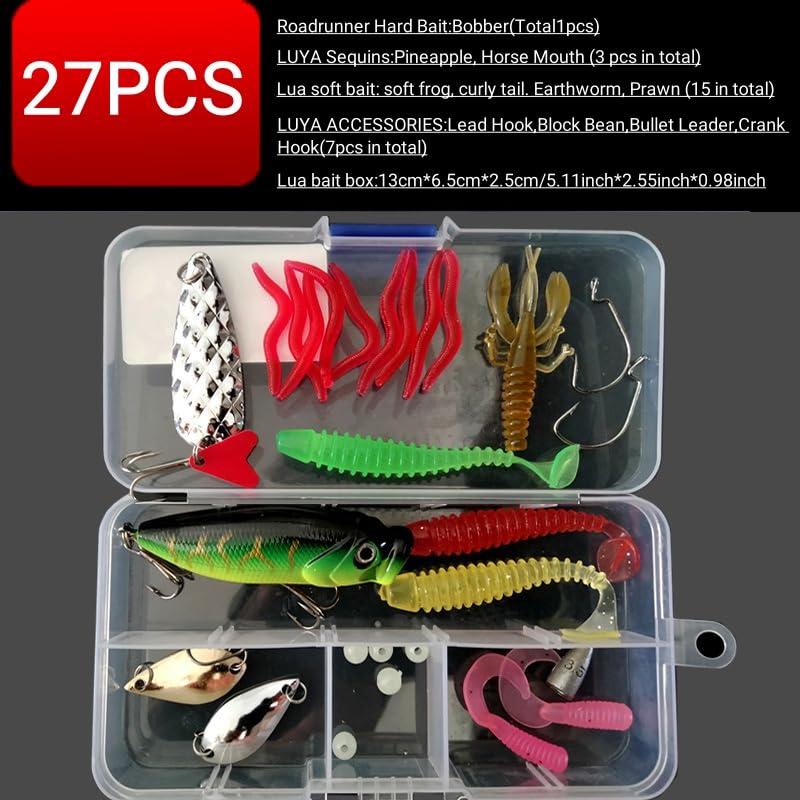 1Set Topwater & Slow Sinking Lure Set-Lures-Baits- Attractants-Spoons-for Bass Trout Salmon-Angling Enthusiasts
