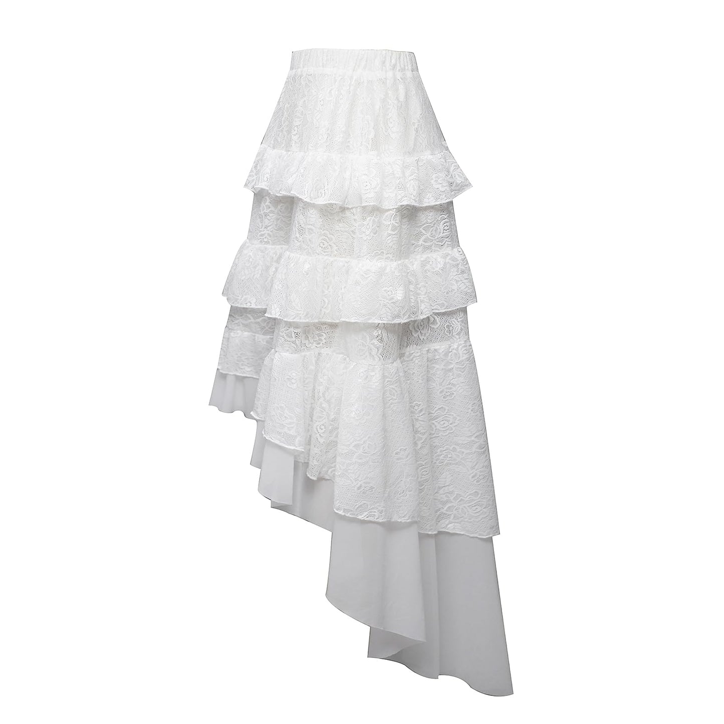 Apocrypha Women Victorian Pirates Skirt Renaissance Vintage Gothic Retro Costume (Small, White)