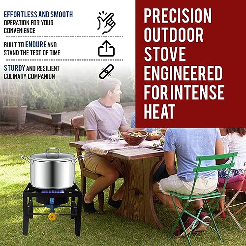 Sonret Single Burner Propane Gas Stove - Square Outdoor Propane Burner Heavy Duty - Portable Gas Stove Burner Propane Outd...