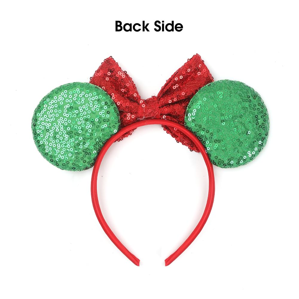 JIAHANG Christmas Mouse Ears Headband Sequin Bow Hair Band, Festival Party Children Decoration Costume Headwear Hair Accessories