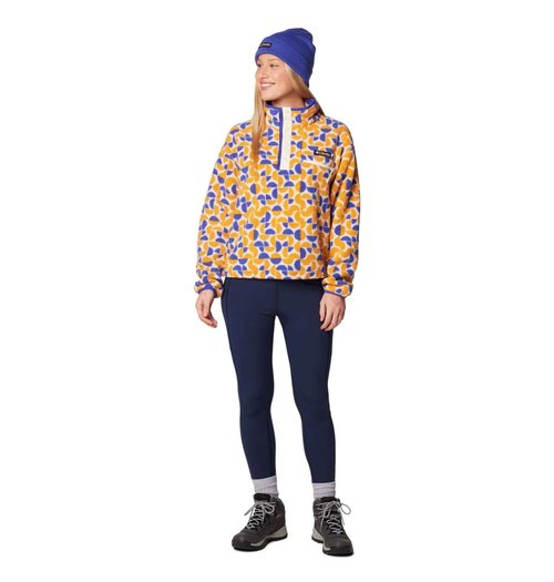 Columbia Women's Helvetia II Printed Cropped Half Snap, Sunstone Retroscape, Large