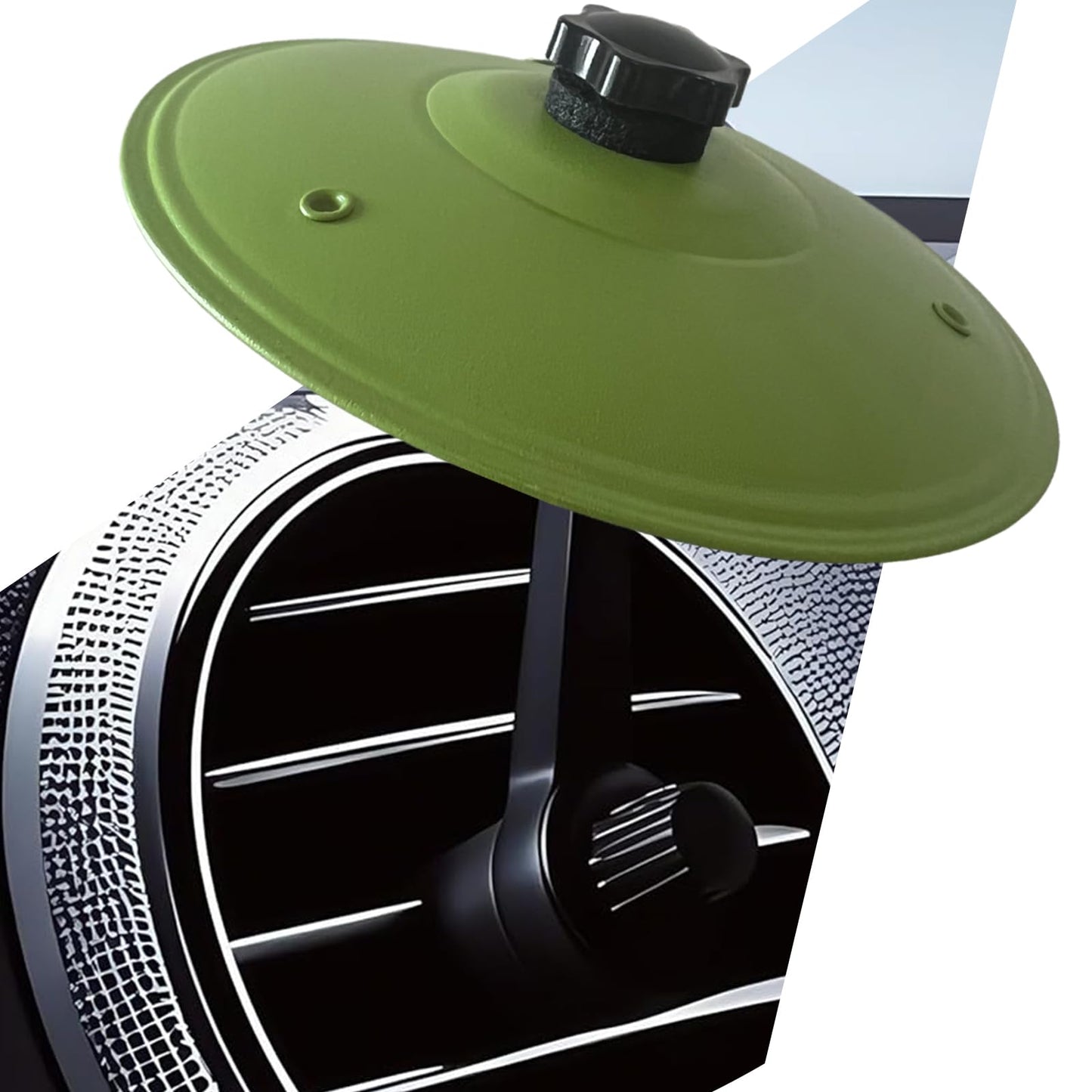 Car Cymbal, Car Crash Cymbal Air Vent - Easy Clip-On Mini Cymbal for Car Dashboard (green)