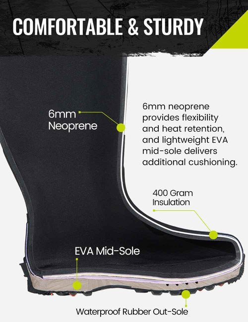 TIDEWE Hunting Boot for Men, 400g Insulated Waterproof Sturdy 16" Men's Hunting Boot, 6mm Neoprene and Rubber Outdoor Boot Next Camo G2 US Size 10