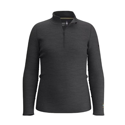 Smartwool Unisex Kid's Standard Classic Thermal Merino Base Layer 1/4 Zip, Charcoal Heather