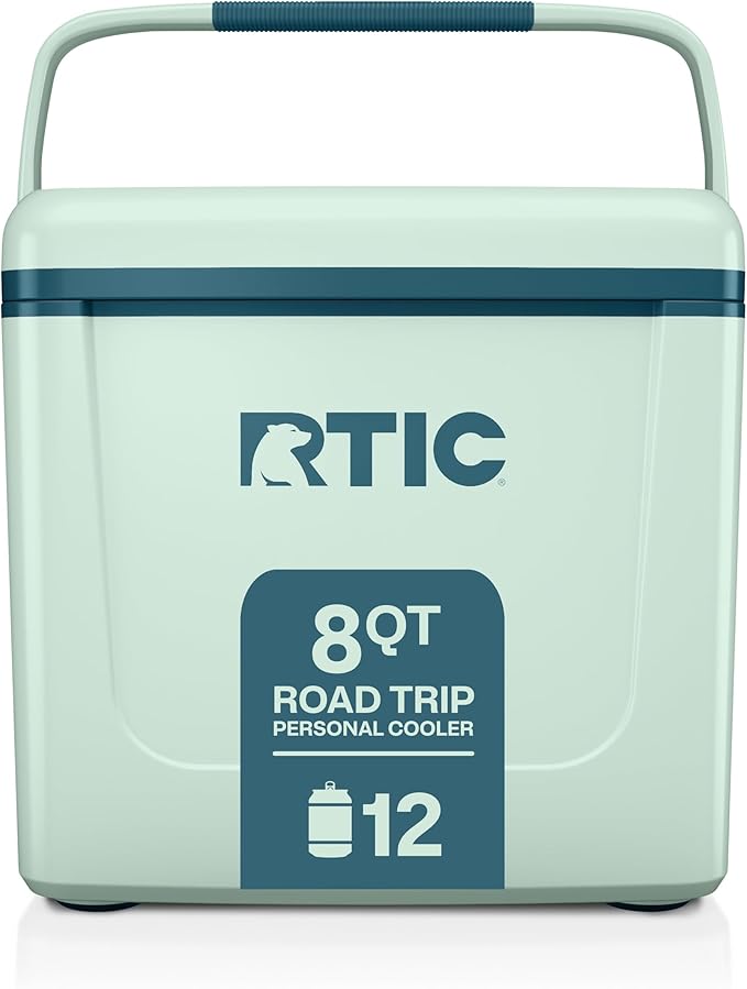 RTIC 8 QT Road Trip Personal Cooler, Small, Compact, Insulated, Portable Ice Chest Box for Food, Drink, Beverage, Beach, C...