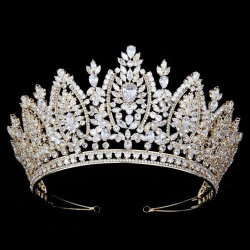 QXMYOO Large Wedding Crowns Cubic Zirconia Sweet 16 Birthday Prom Quinceanera Tiaras for Women CZ Crystal Bridal Headpieces (Silver)