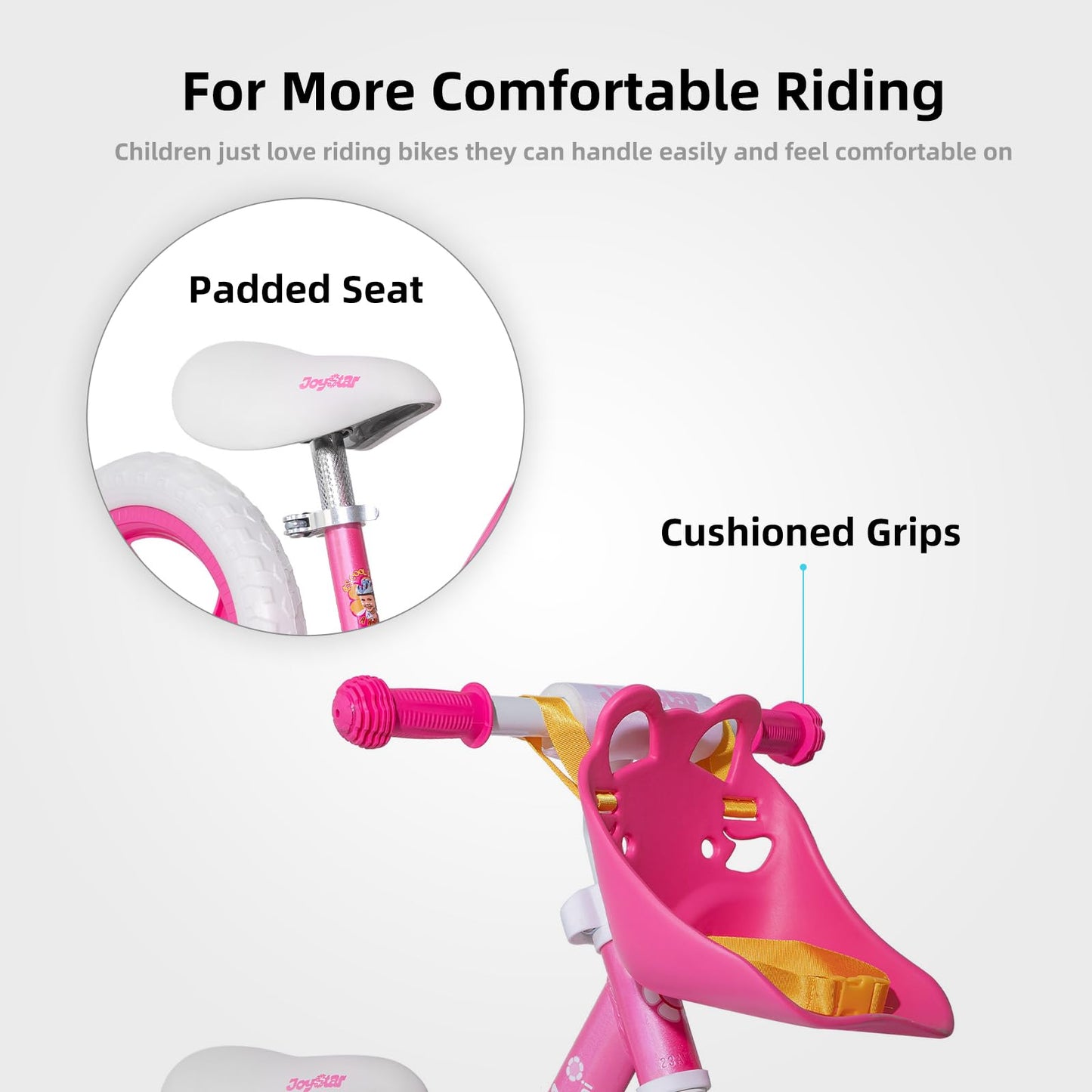 JOYSTAR 14 Inch Balance Bike for Boys Girls 18months-5 Years Old Push Bicycle Toddler Balance Bikes 14" Gift Bike for Boys Girls Pink