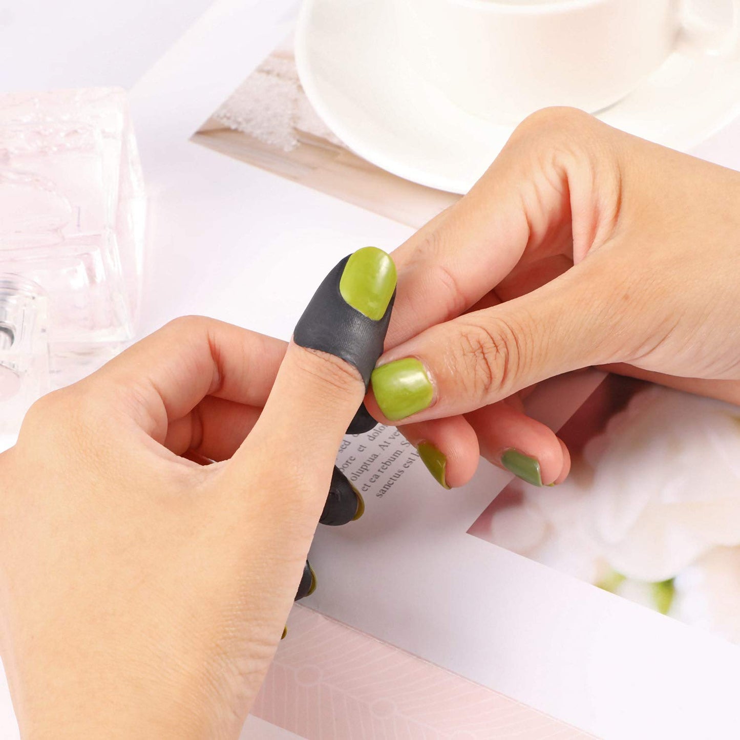 Outus 120 Pcs Nail Polish Protector for Fingers, U Shape Peel Off Nail Polish Finger Guards Barrier Stickers Cuticle Protector f